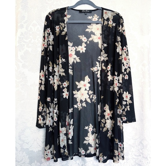 Alice Blue Women’s Sheer Floral Print Kimono Cardigan Size S GUC Swim Cover Up - Picture 1 of 4